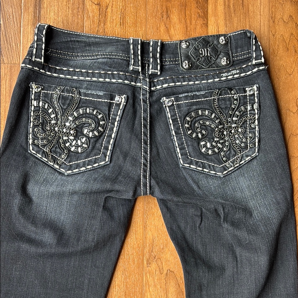 Women's Miss Me size 25 Black Embellished Jeans